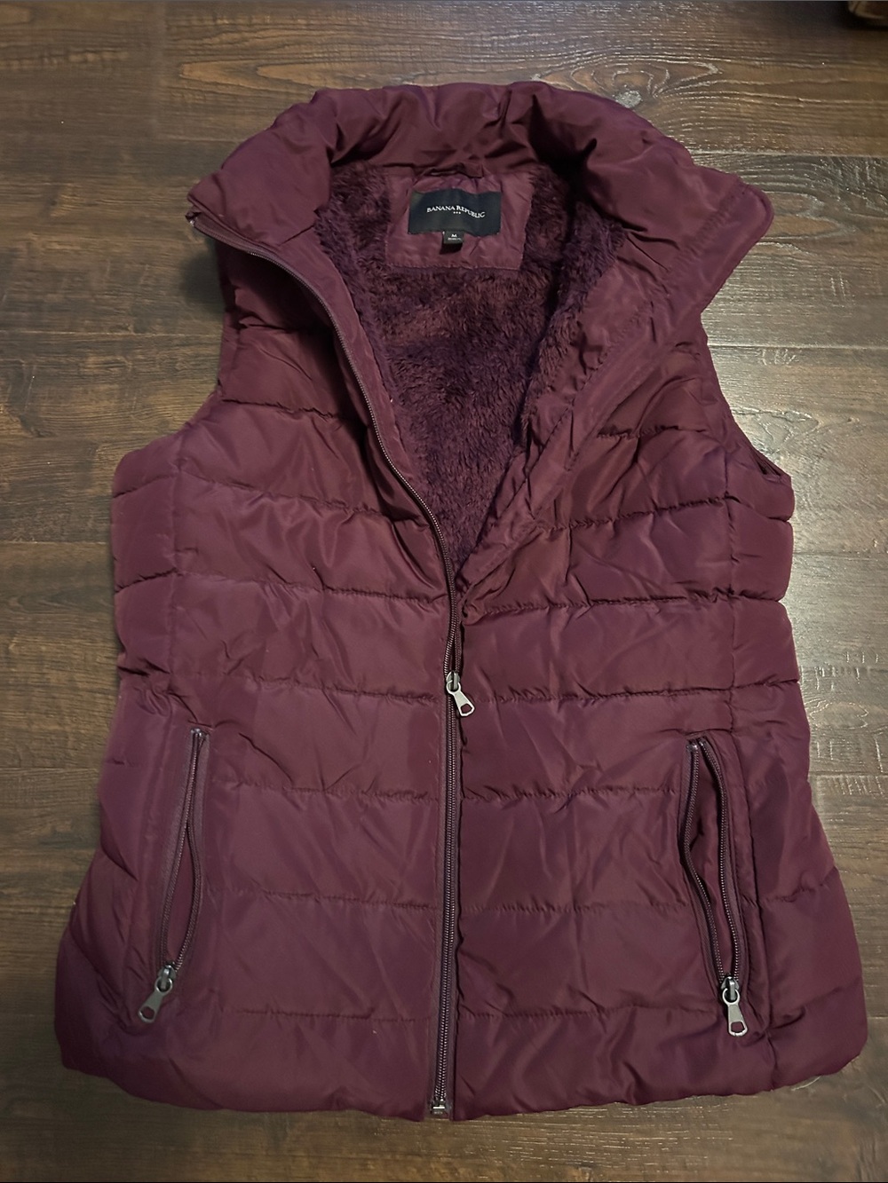 Banana Republic Purple Quilted Puffer Vest